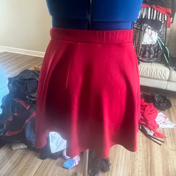 Icon Cute Mini Red Skater Circle Skirt - Picture 3 of 4